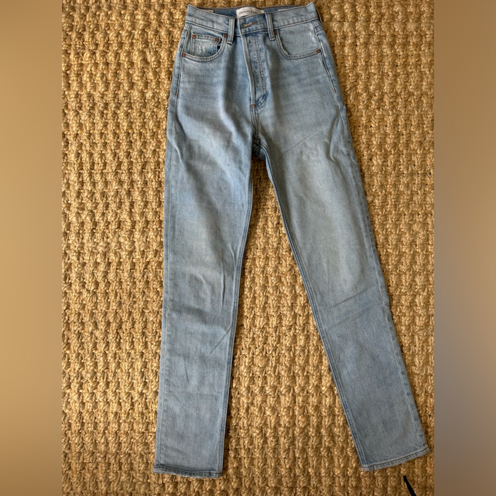 Denim Forum The Yoko High Rise Slim 30L, Size 24, Light Wash